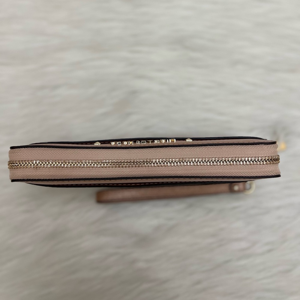 MICHAEL KORS - ROSE GOLD LEATHER LONG ZIP WALLET - Picture 4 of 12